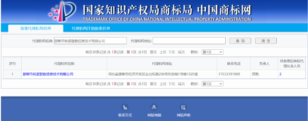 国家知识产权局商标局备案代理机构：邯郸市标诺智数信息技术有限公司